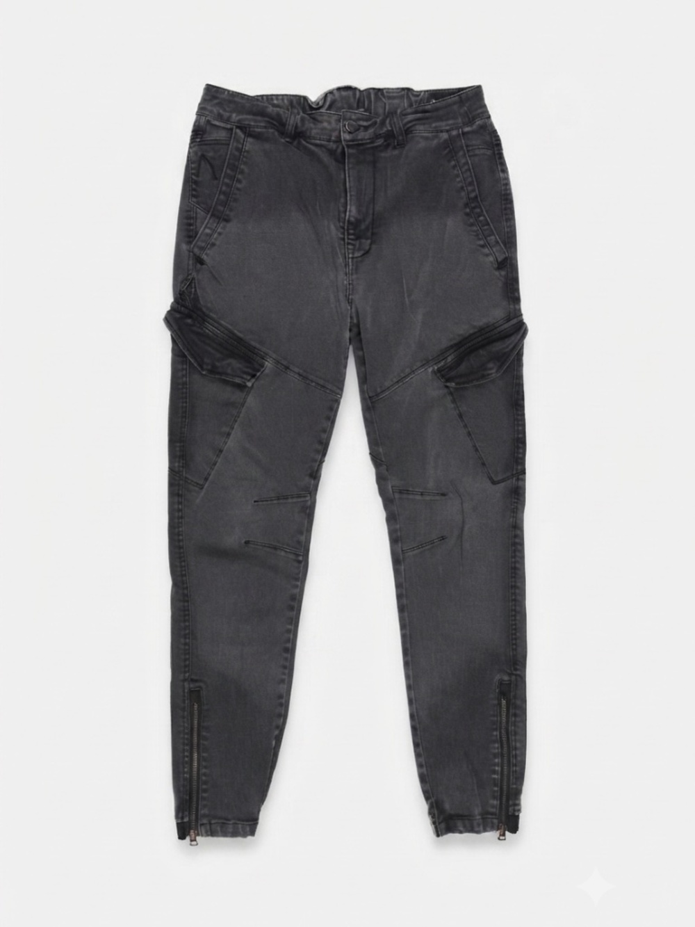 Chasin' Gray Cargo Joggers Zip Hem Slim Fit Stretch Men's Medium